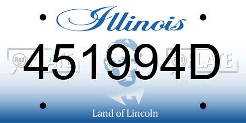 451994D Illinois License Plate