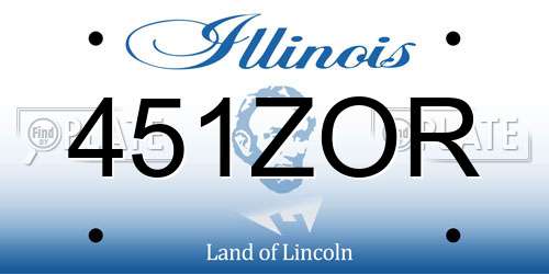 451ZOR Illinois License Plate