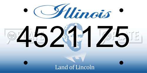 45211Z5 Illinois License Plate