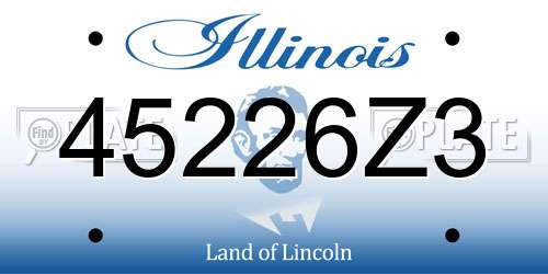 45226Z3 Illinois License Plate