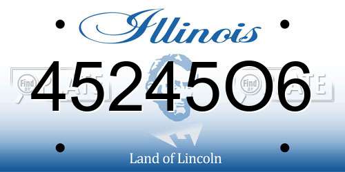 45245O6 Illinois License Plate