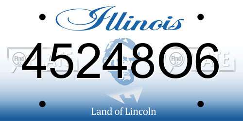 45248O6 Illinois License Plate