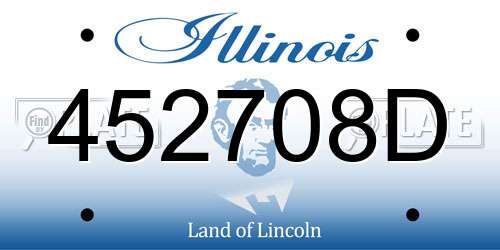 452708D Illinois License Plate