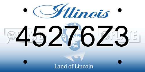 45276Z3 Illinois License Plate