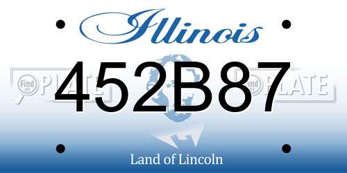 452B87 Illinois License Plate