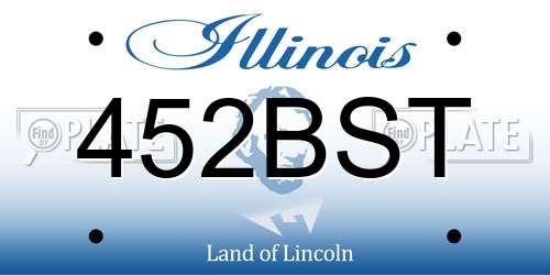 452BST Illinois License Plate