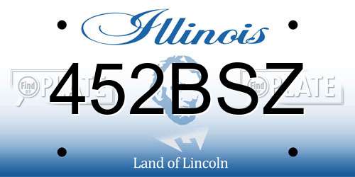 452BSZ Illinois License Plate