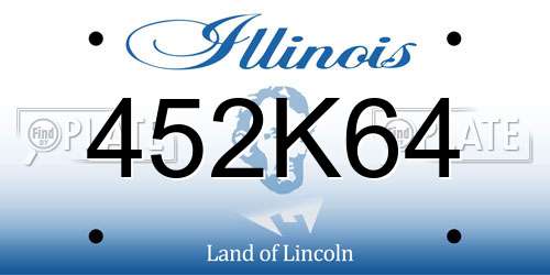 452K64 Illinois License Plate