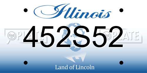 452S52 Illinois License Plate