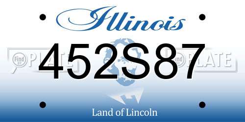 452S87 Illinois License Plate