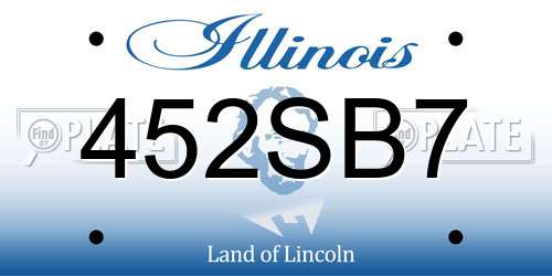 452SB7 Illinois License Plate