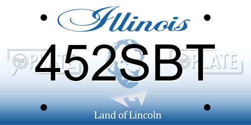 452SBT Illinois License Plate