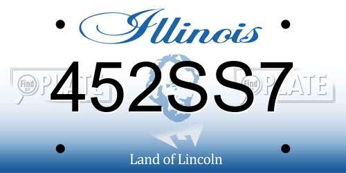 452SS7 Illinois License Plate