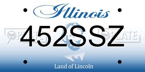 452SSZ Illinois License Plate