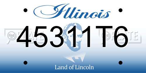 45311T6 Illinois License Plate
