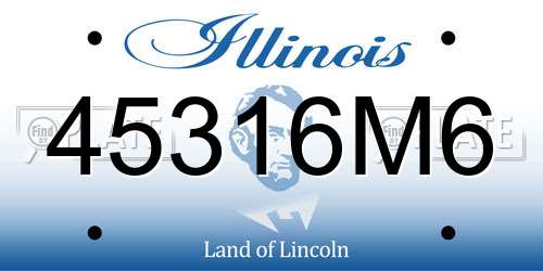 45316M6 Illinois License Plate