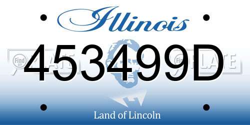 453499D Illinois License Plate