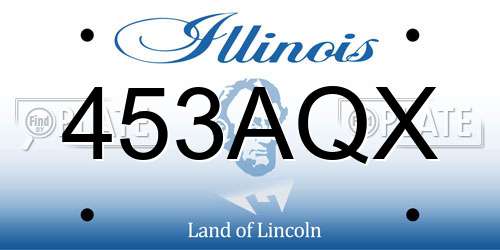 453AQX Illinois License Plate
