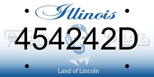 454242D Illinois License Plate