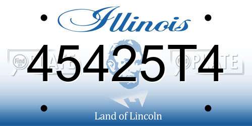 45425T4 Illinois License Plate