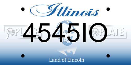 4545IO Illinois License Plate