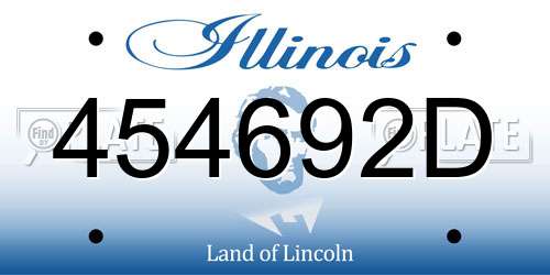 454692D Illinois License Plate