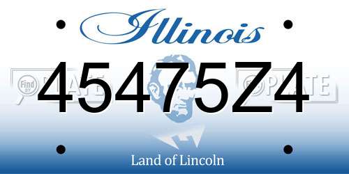 45475Z4 Illinois License Plate