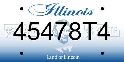 45478T4 Illinois License Plate