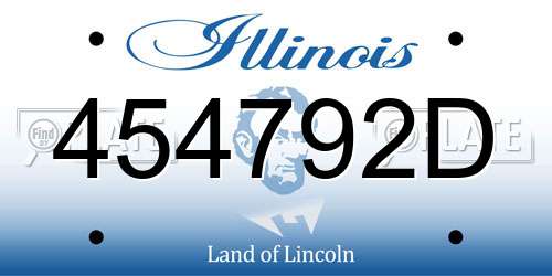 454792D Illinois License Plate