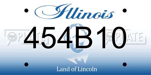 454B10 Illinois License Plate