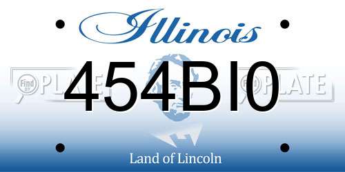 454BI0 Illinois License Plate