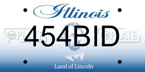 454BID Illinois License Plate