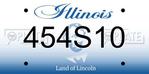 454S10 Illinois License Plate