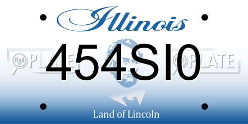 454SI0 Illinois License Plate