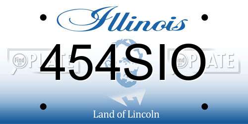 454SIO Illinois License Plate