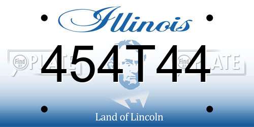 454T44 Illinois License Plate