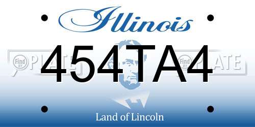 454TA4 Illinois License Plate