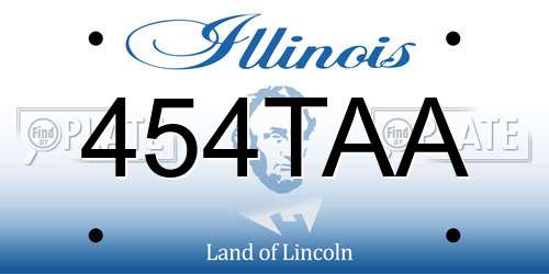 454TAA Illinois License Plate