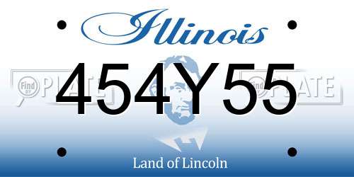 454Y55 Illinois License Plate