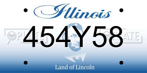 454Y58 Illinois License Plate