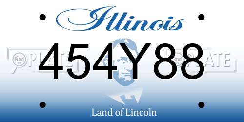 454Y88 Illinois License Plate