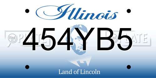454YB5 Illinois License Plate
