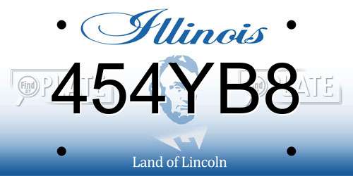 454YB8 Illinois License Plate