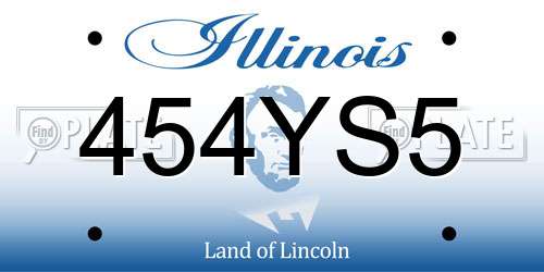 454YS5 Illinois License Plate