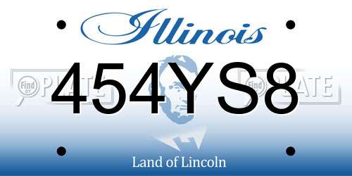 454YS8 Illinois License Plate