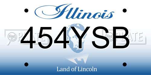 454YSB Illinois License Plate