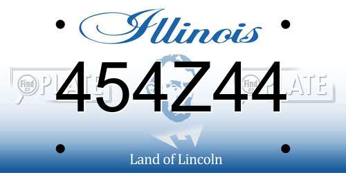 454Z44 Illinois License Plate
