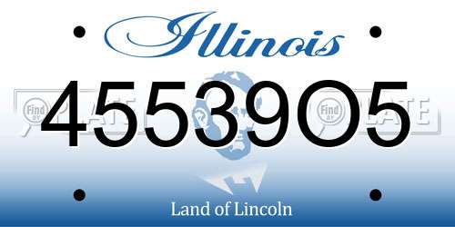 45539O5 Illinois License Plate