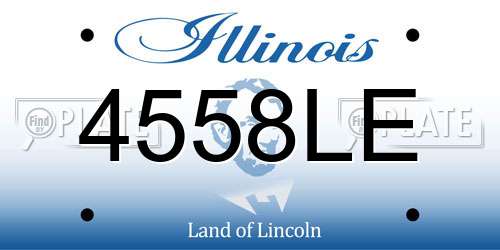 4558LE Illinois License Plate
