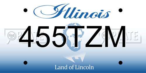 455TZM Illinois License Plate